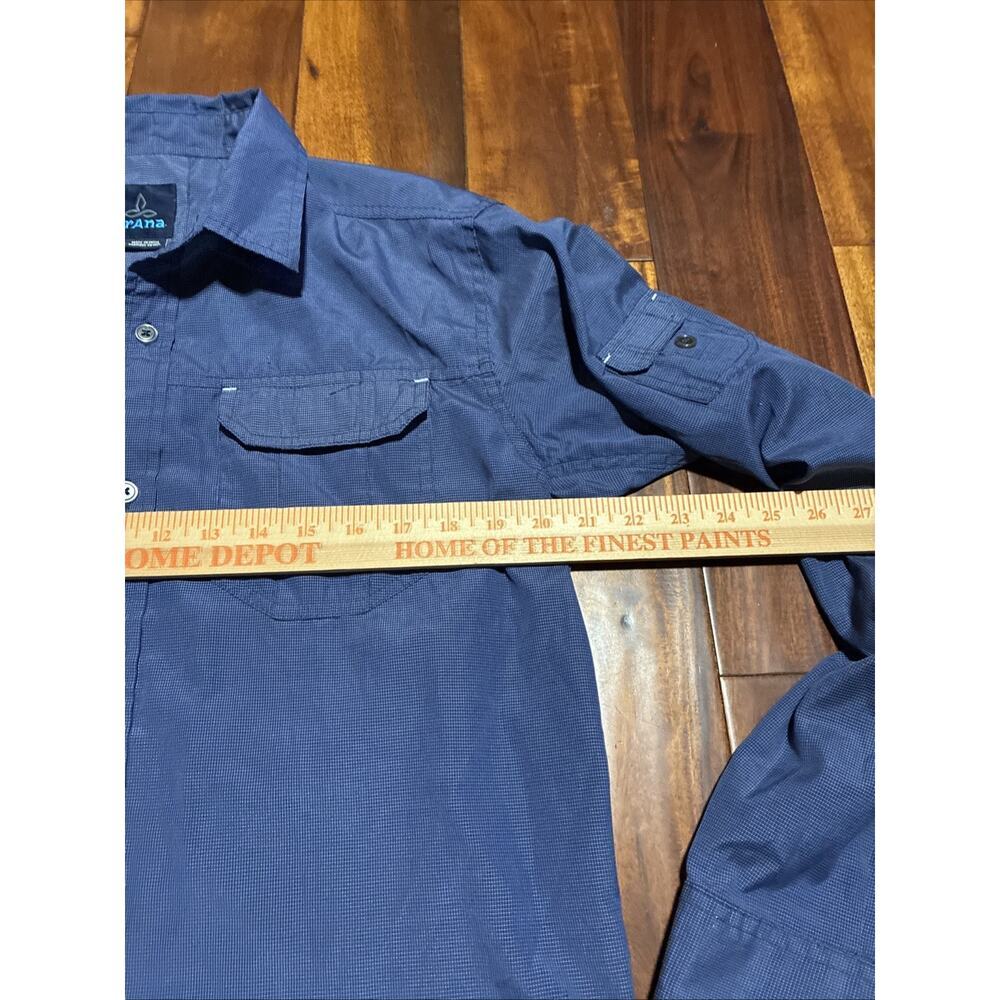 PRANA prAna CITADEL Shirt Mens Medium L/S CARGO Blue Outdoor Hiking - Picture 7 of 13